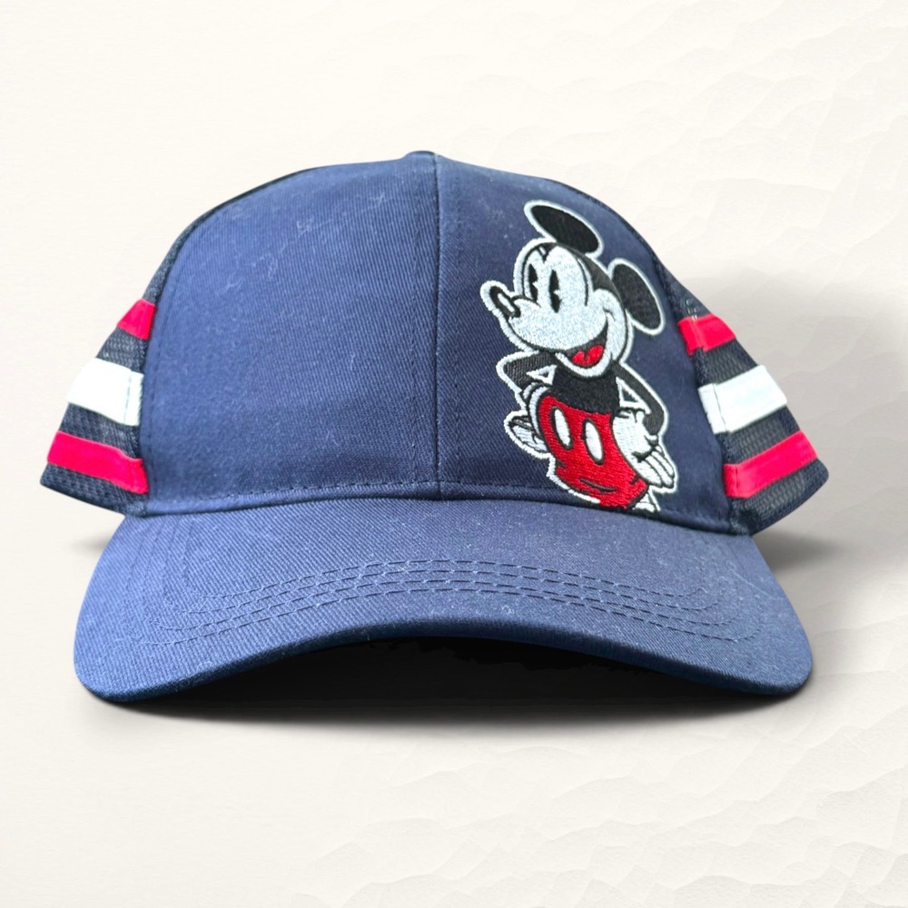 Disney Mickey Mouse Trucker Hat Unisex OS‎ Navy Blue Streetwear Mesh Snapback